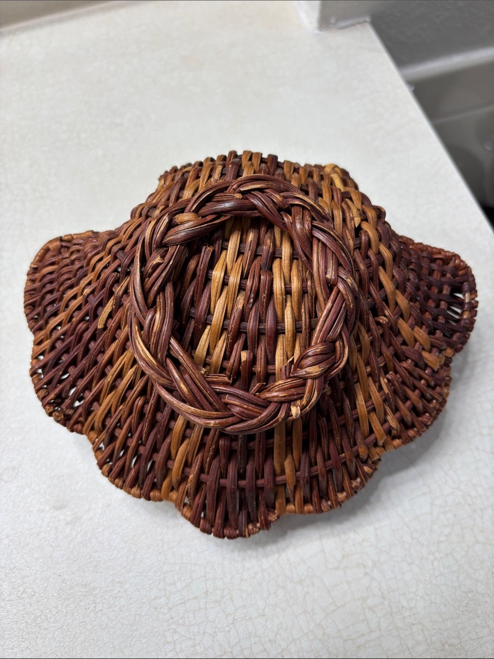 Handwoven Brown Shell-Shaped Wicker Accent Box - Picture 4 of 5